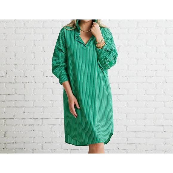 Caryn Lawn Penny Dress - Blue Stripe main image 1